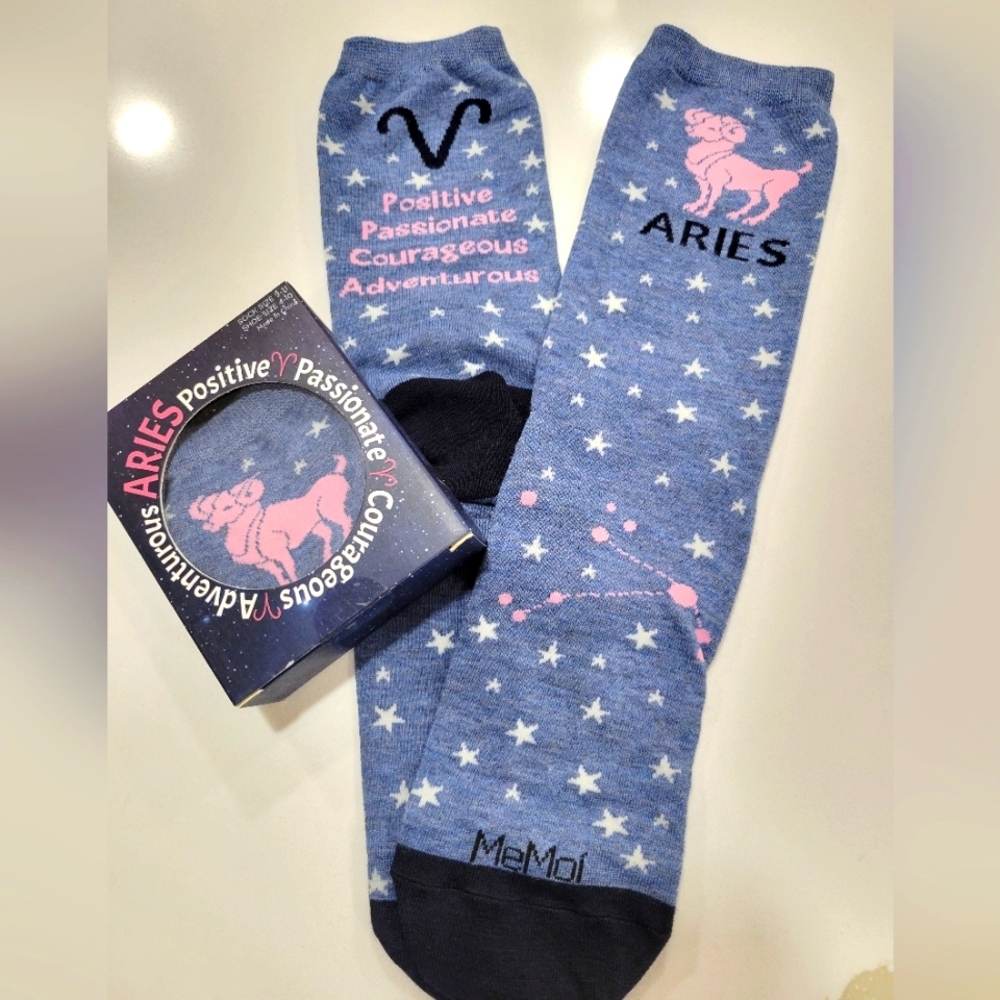 MeMoi Aries Zodiac Casual Socks - Blue